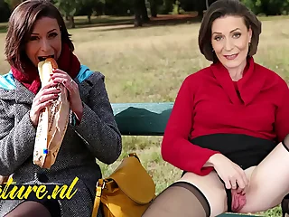 French MILF Commons Their way Lunch Outside Before Egress With a Stranger & Getting Ass Fucked